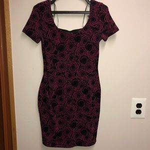 Magenta and Black Mini Dress